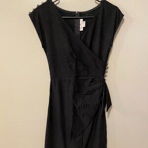 Stop Staring Black Dress with Button Detail